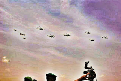 Various NAF's aircraft on aerial display