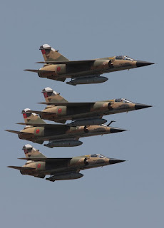 Four moroccan air force mirage f1 in flight